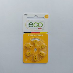 باتری سمعک اکو پلاس شماره ۱۰ بسته ۶ عددی